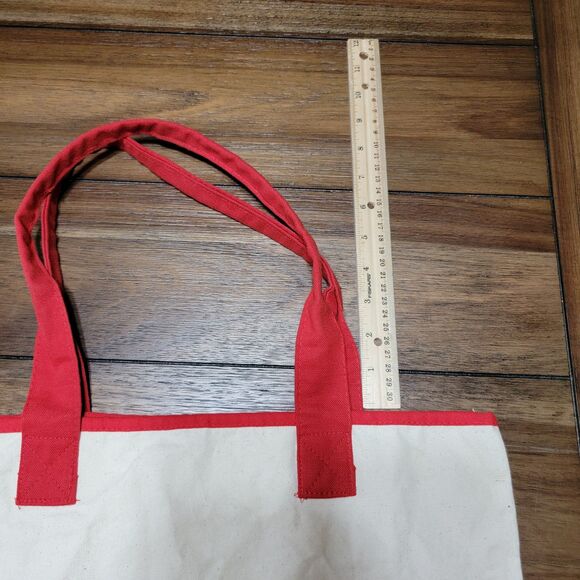 Del Sol Canvas Tote / Bag Large Logo Red Handles - Picture 8 of 8